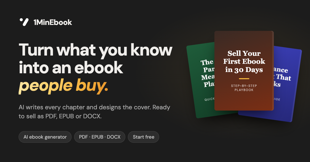 I built a tool that turns one sentence into a finished, sellable ebook. Here’s what I learned buil